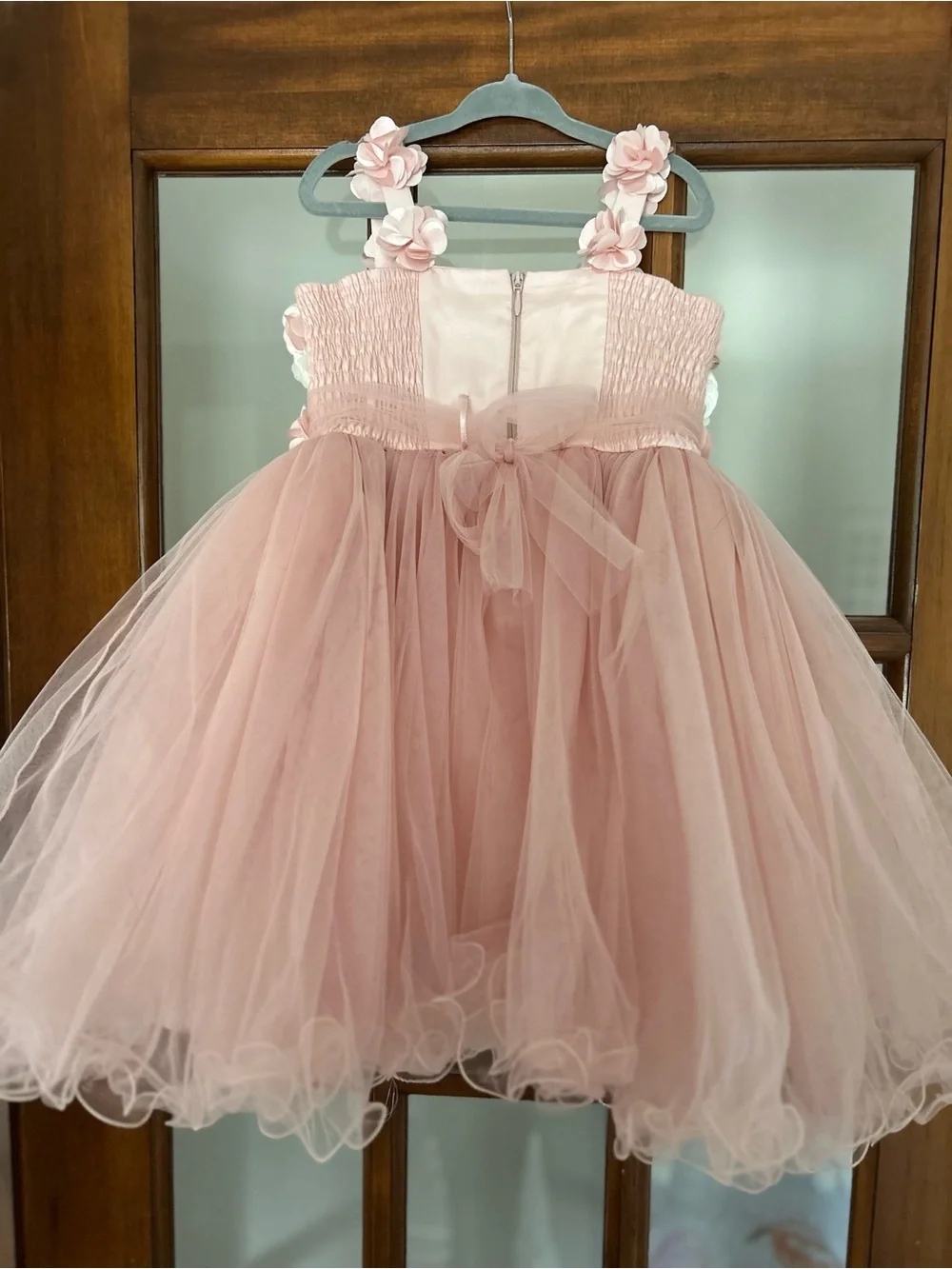 Rose Campanula Blush Pink and White Tulle Party Dress